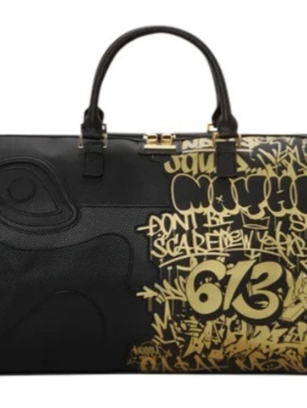 Sprayground Half Graff Gold large Duffle Bag NWT